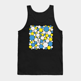 blue white and yellow pop art polka dot pattern Tank Top